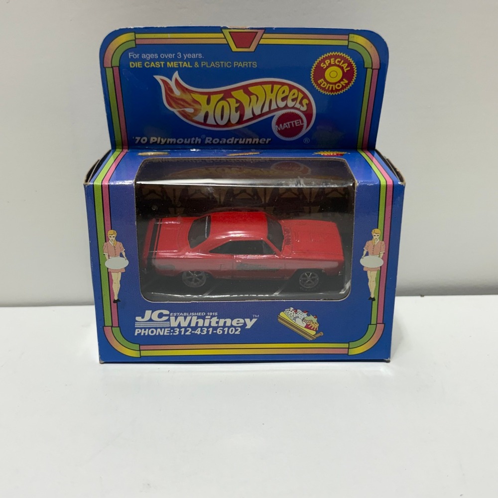 VTG Hot Wheels 70 Plymouth Roadrunner JC Whitney Special Red Die-Cast Car